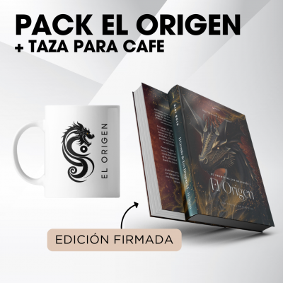 Pack del libro El Gremio de los Dragones I – El Origen con taza de café personalizada y opción de edición firmada