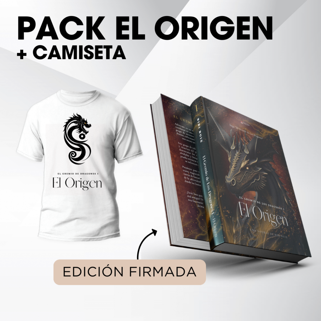Pack El Origen con camiseta y libro firmado de fantasía épica